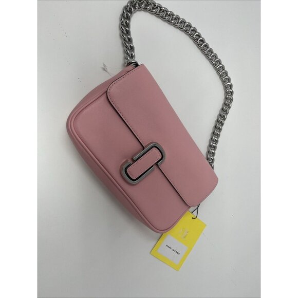 Marc Jacobs The J Pink Quartz Smooth Leather Shoulder Crossbody Handbag Purse - Picture 7 of 14